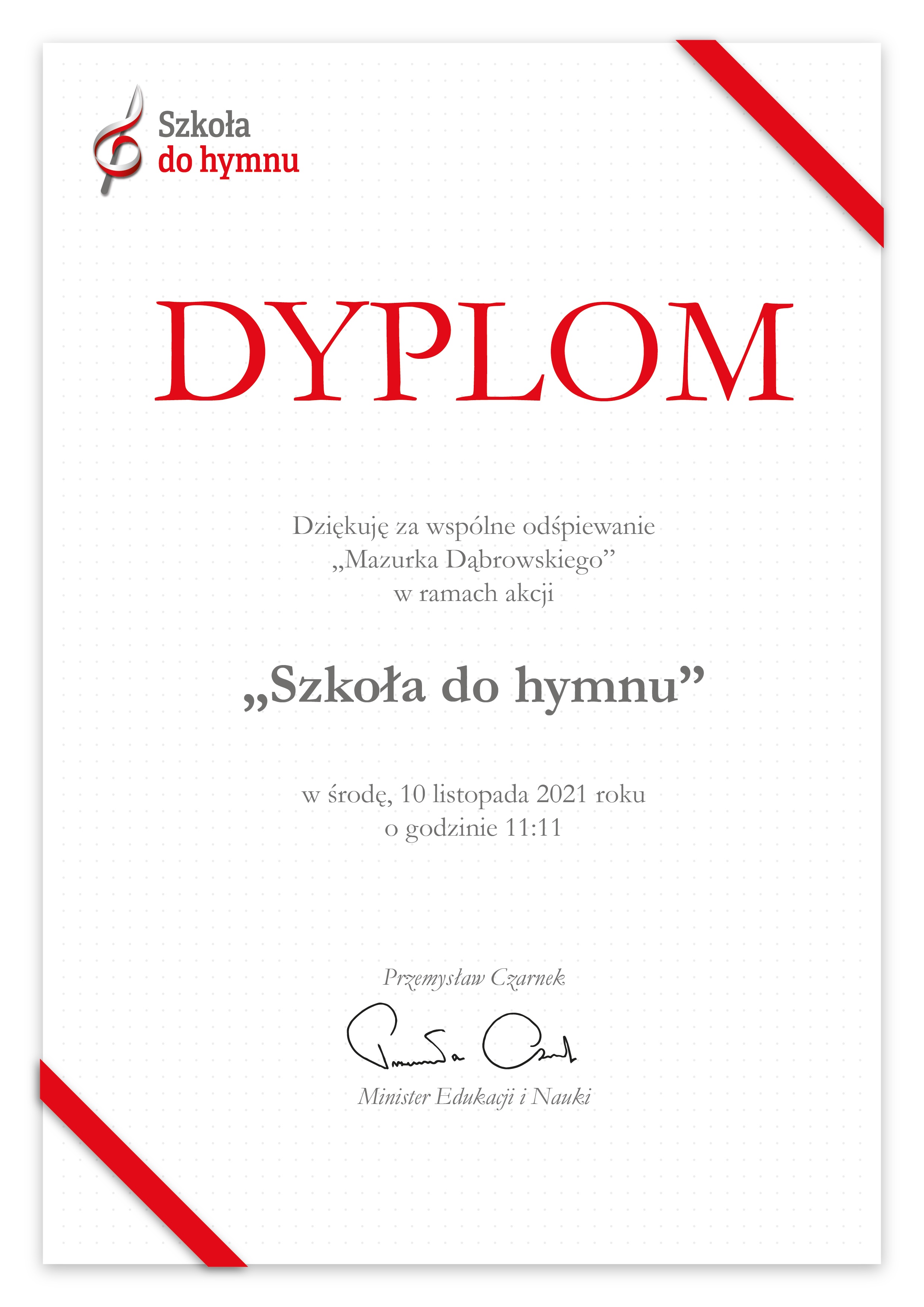 "Szkoła do hymnu"